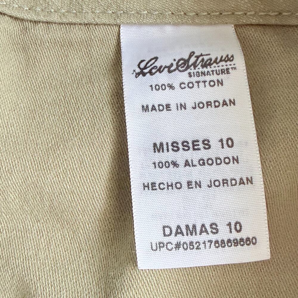 Levis Cargo Pants Misses Size 10 Olive Green Cropped Ankle Casual Relaxed - Picture 8 of 9